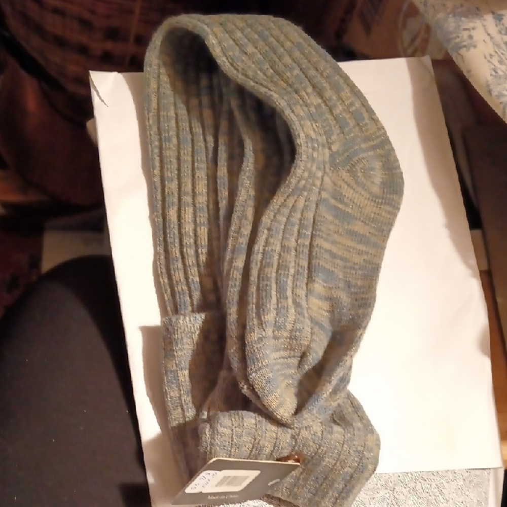 Noelle Blue and Gray Knit Boot Socks